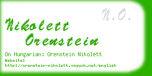 nikolett orenstein business card